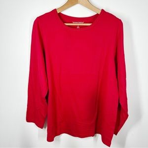 NWOT Woman Within Red Long Sleeve Tee Shirt 14/16